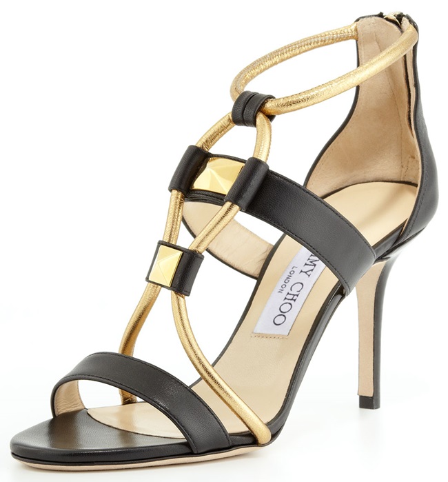 jimmy choo venus leather stud sandals