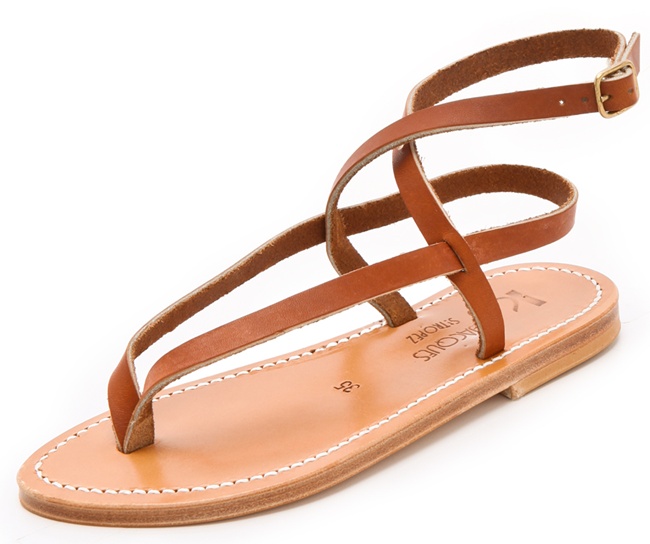 k jacques delta thong sandals tan