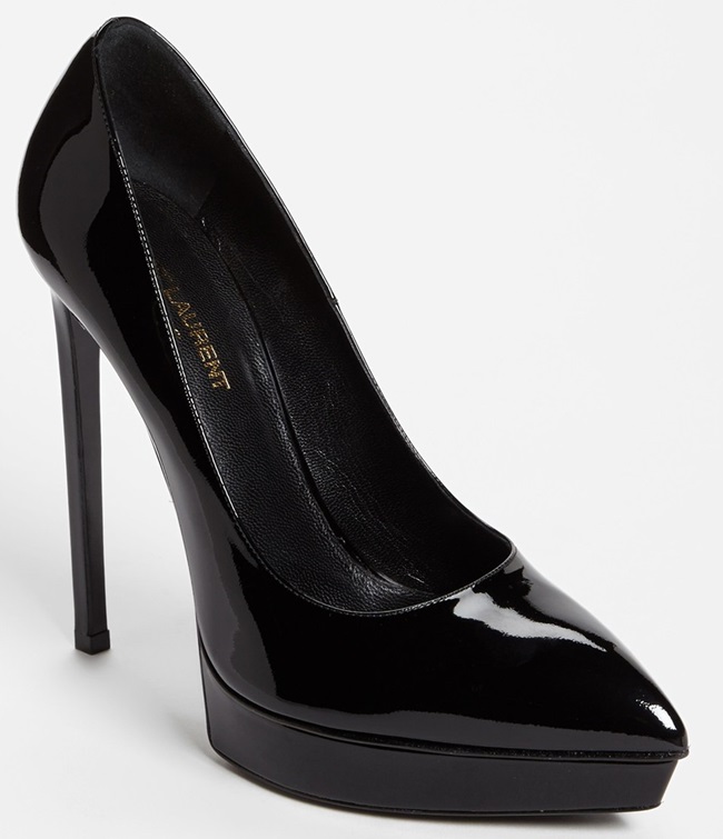 saint laurent janis pumps patent platform black