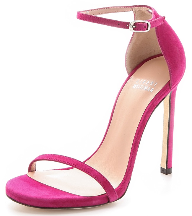 stuart weitzman nudist sandals fuchsia pink