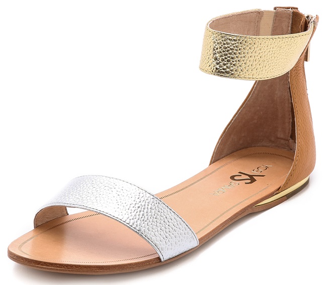 yosi samra cambelle two tone flat sandals metallic