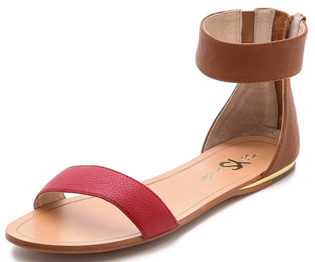 yosi samra cambelle two tone flat sandals red brown