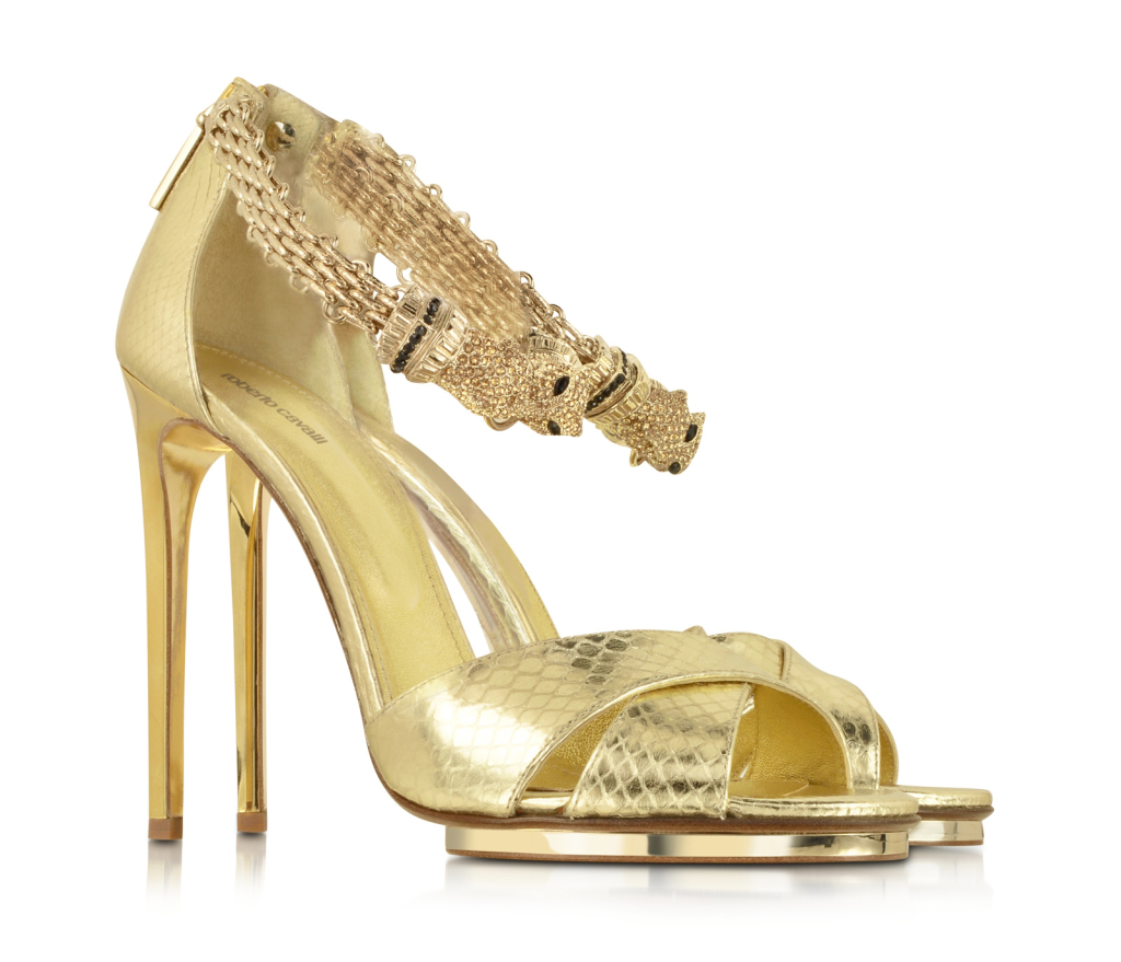 Golden Panther Leather Sandal