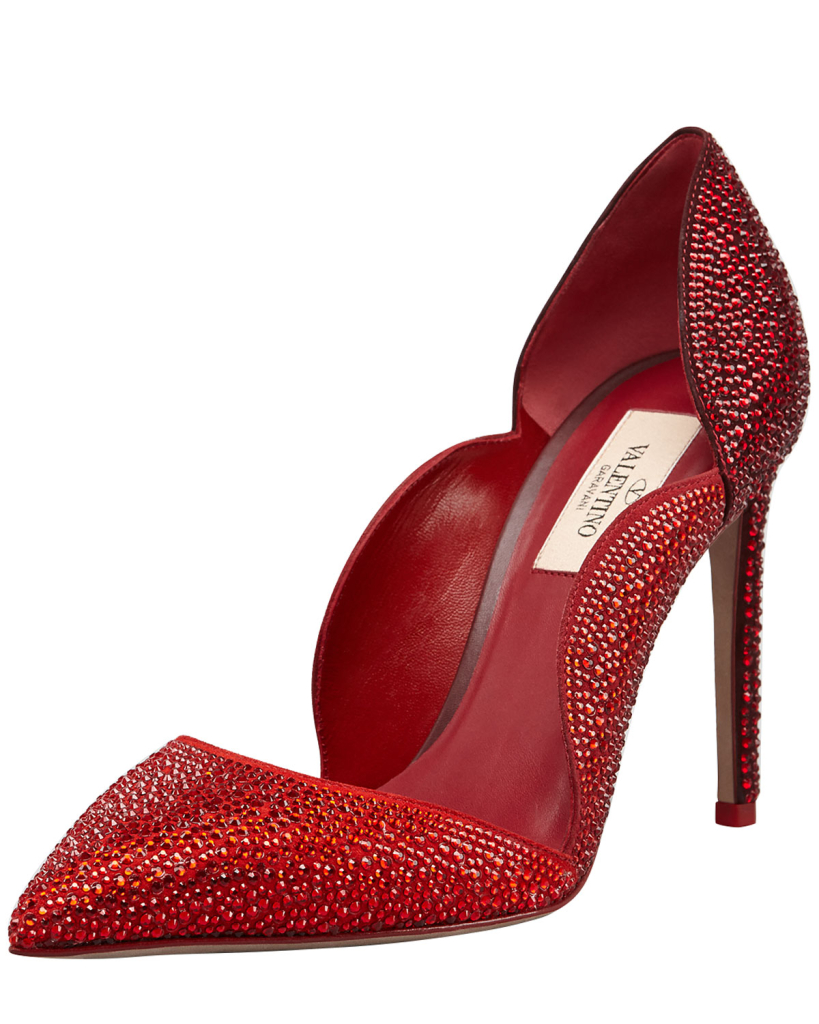 Rouge Absolute Crystal Suede Scallop Pump