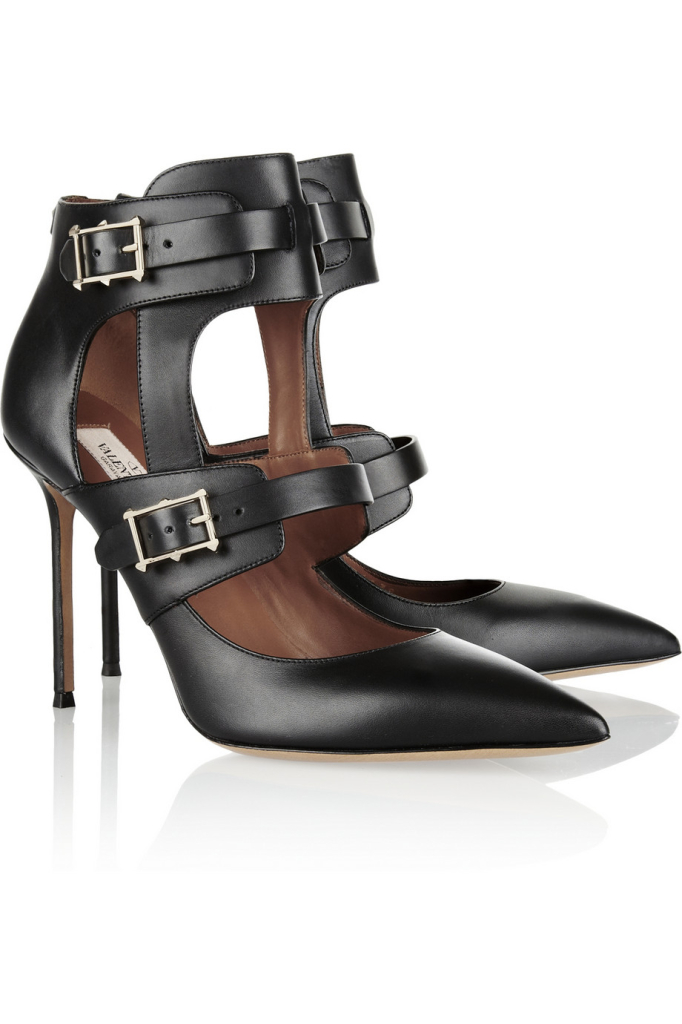 VALENTINO Hitch On cutout leather pumps