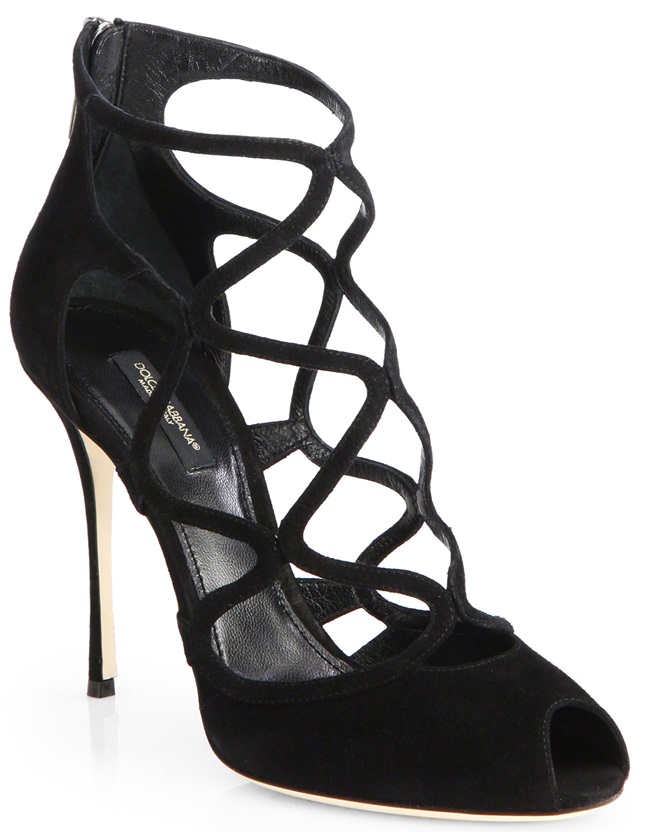 dolce gabbana suede cage sandals