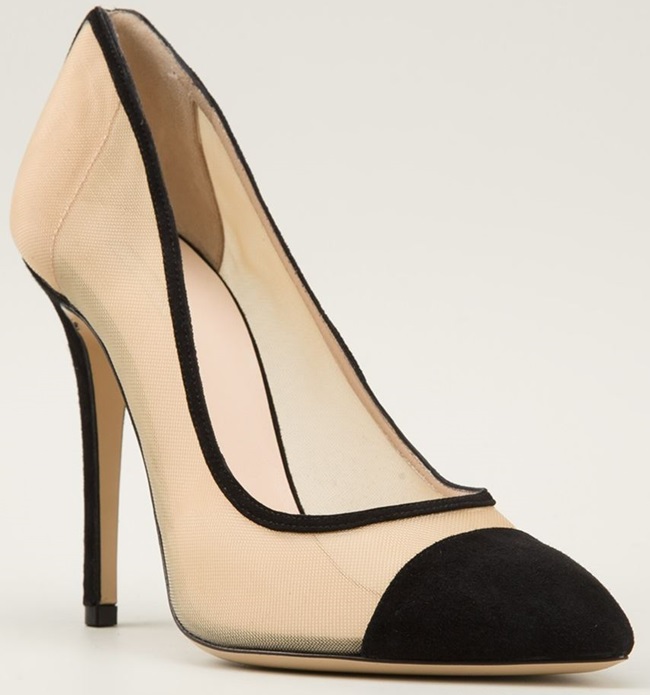 giorgio armani bi color pumps mesh cap toe