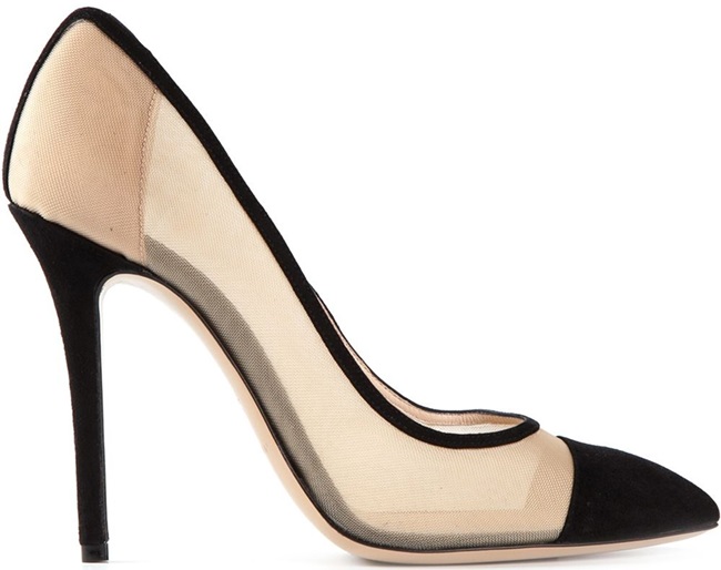 giorgio armani bi color pumps mesh