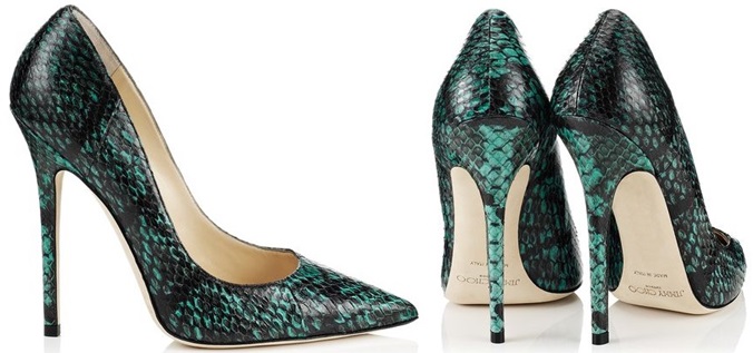 jimmy choo anouk emerald snake-horz