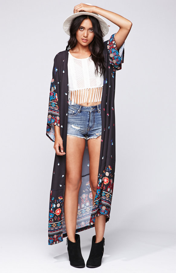 kendall and kylie for pacsun maxi kimono