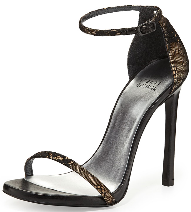 stuart weitzman nudist lace ankle strap sandals