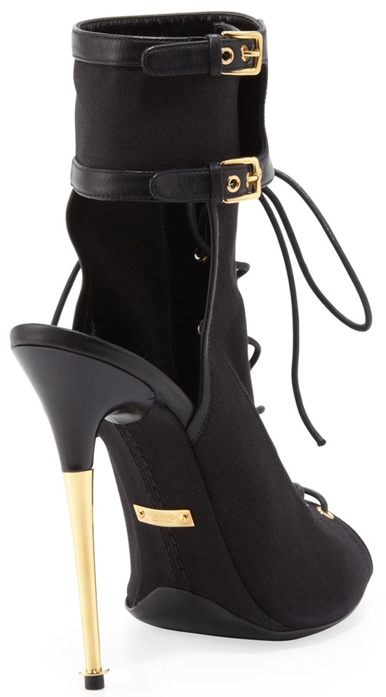 tom ford stretch canvas lace up booties3