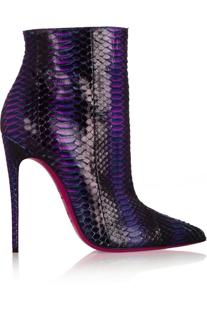 Christian Louboutin So Kate Watersnake Ankle Boots