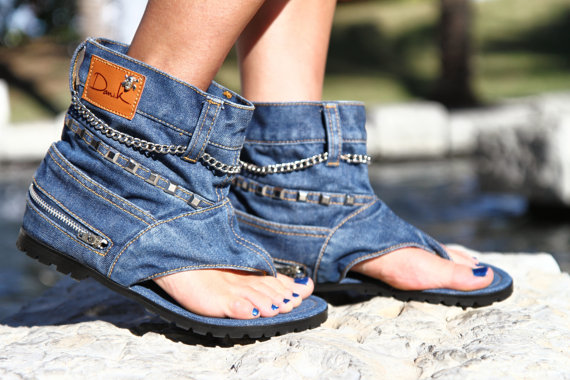 Denim Jeans Sandals 2
