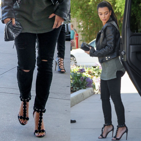 Kim-Kardashian-Topanga-Mall-Outfit-Azzedine-Alaia-Shoes