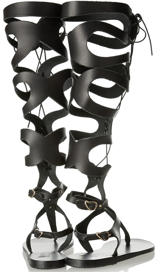 ancient greek knee high gladiator sandals 3