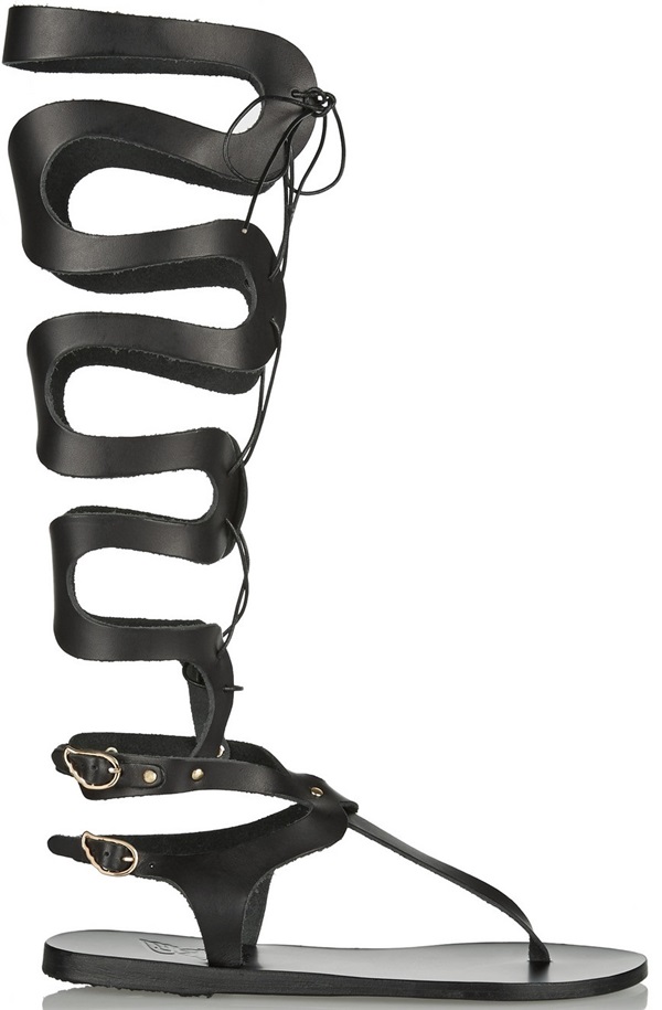 ancient greek knee high gladiator sandals 4