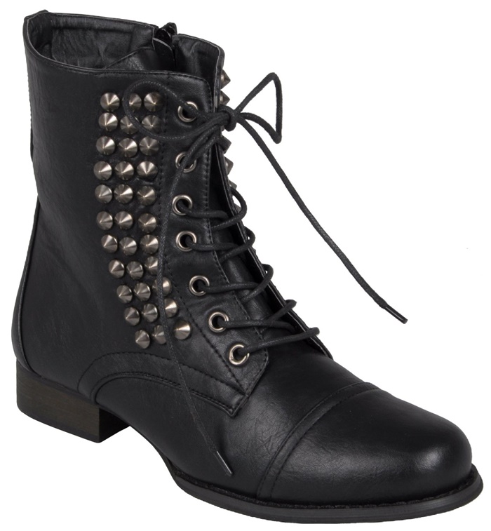 brinley co studded lace up boots