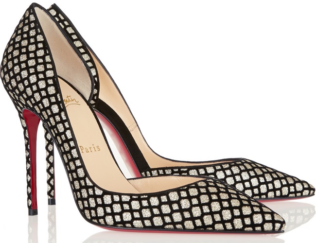 christian louboutin iriza half dorsay pumps glitter