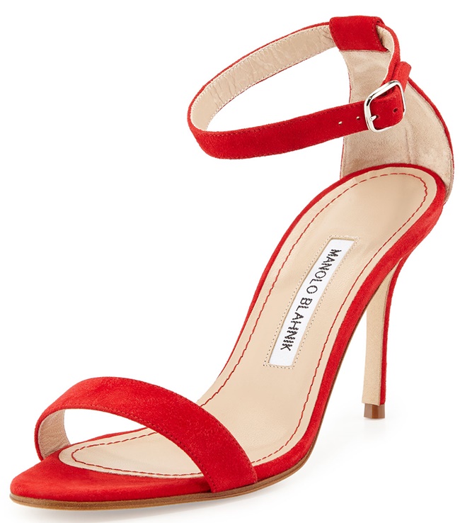 manolo blahnik chaos in red suede