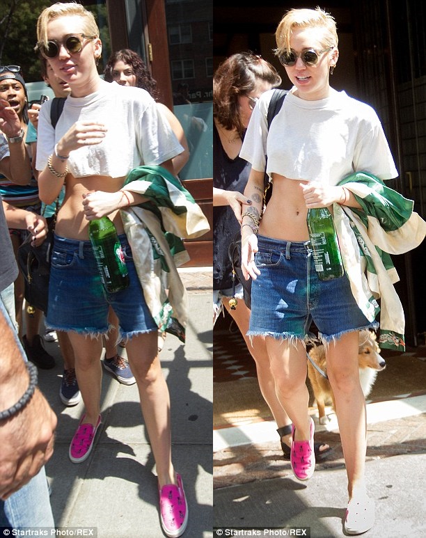 miley cyrus slip on sneakers pink crop top 3-horz