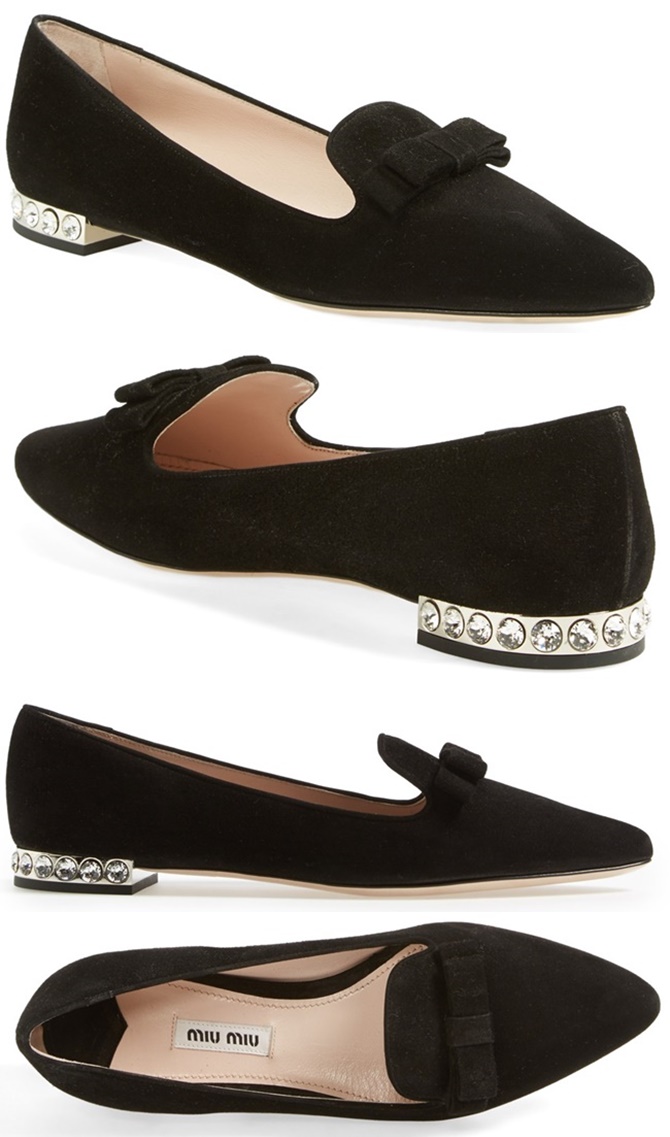 miu miu jewel heel smoking loafers slippers-vert