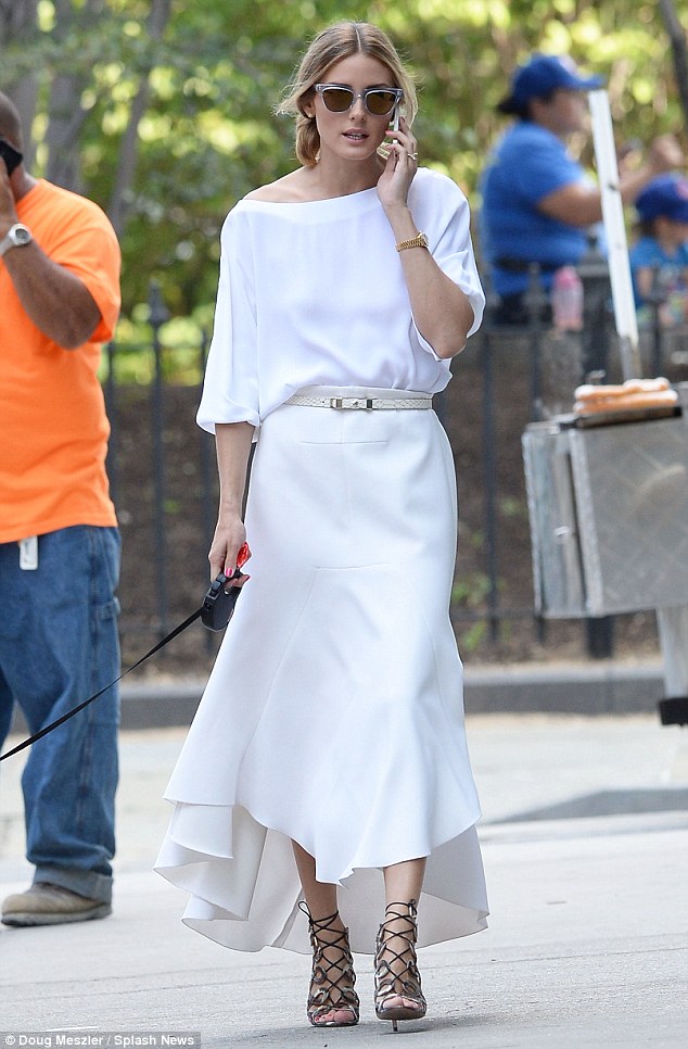 olivia palermo white dress lace up sandals aquazzura 4