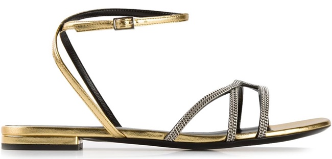 saint laurent ankle wrap chains trap sandals