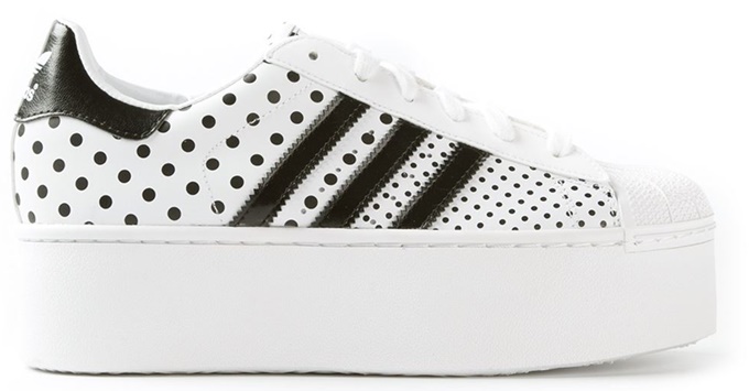 adidas originals superstar 2 platform sneakers with polka dots