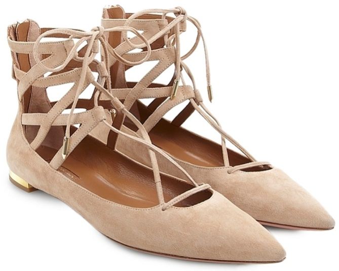 aquazzura belgravia lace up flats