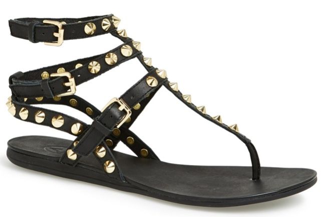 ash oasis studded ankle strap sandals