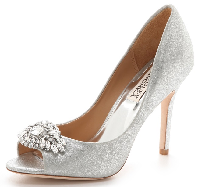 badgley mischka lavender jeweled pumps