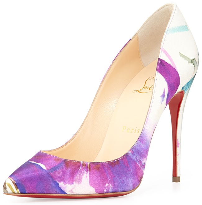 christian louboutin pifalle follies satin floral pumps