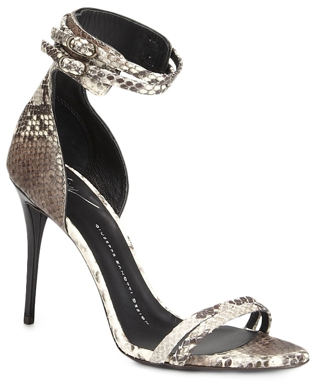 giuseppe zanotti python sandals ankle strap double 4