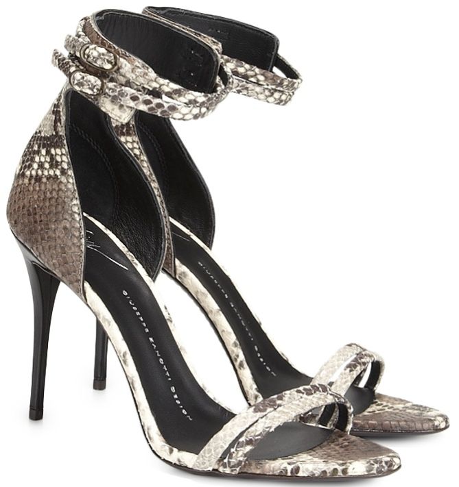 giuseppe zanotti python sandals ankle strap double