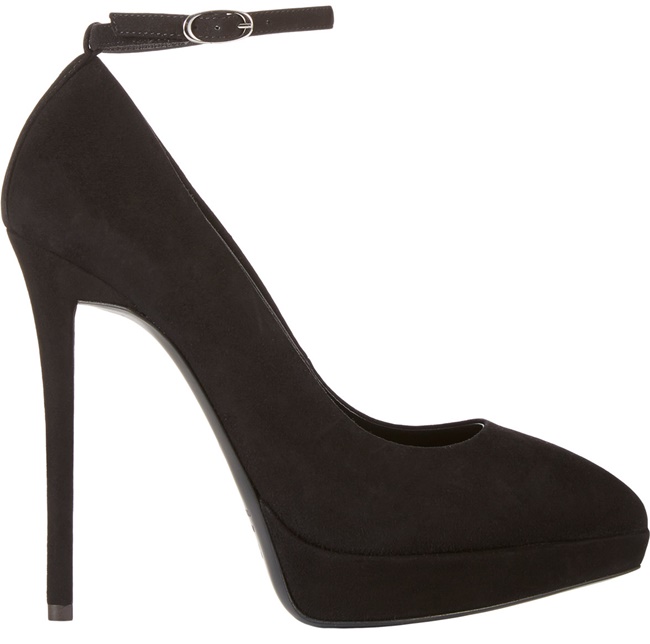 giuseppe zanottie suede ankle strap platform pumps black