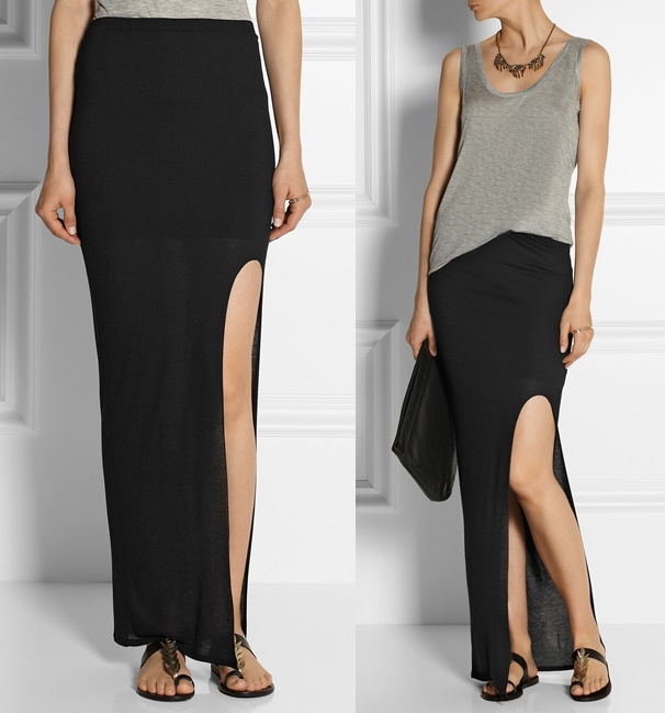 helmut lang side split maxi skirt-horz