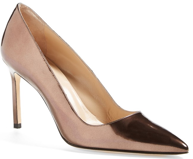 manolo blahnik bb pointy pumps bronze