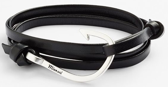 miansai silver hook leather bracelet