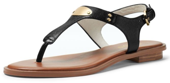 michael michael kors metal plate thong sandals