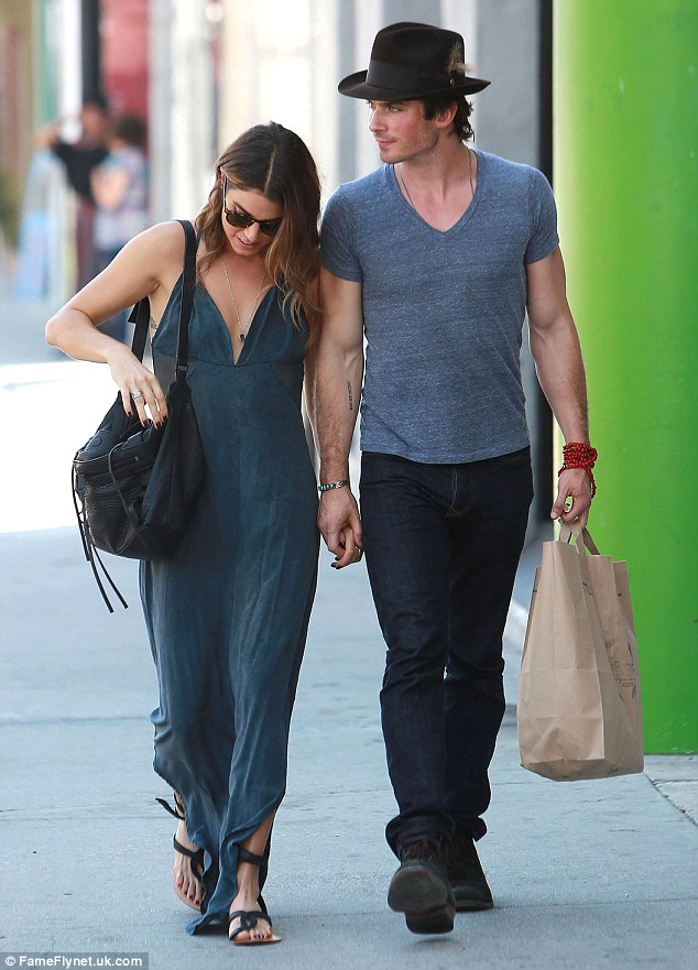 nikki reed flat sandals ankle wrap ian somerhalder 3