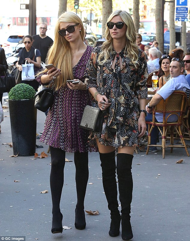 paris and nicky hilton fashion week september 2014 spring 2015 6