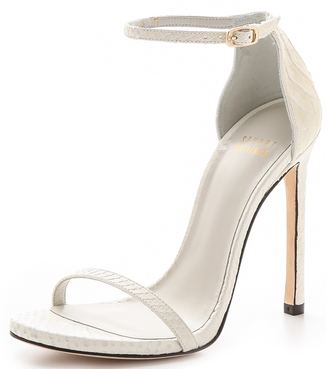 stuart weitzman nudist sandals in textured snake