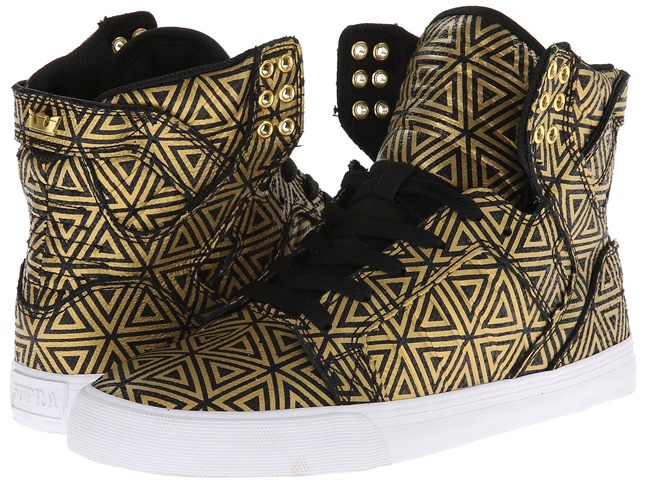 supra gold print high top sneakers