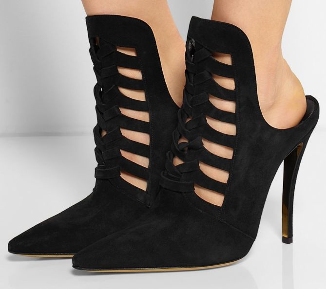 versace cutout suede mules 2