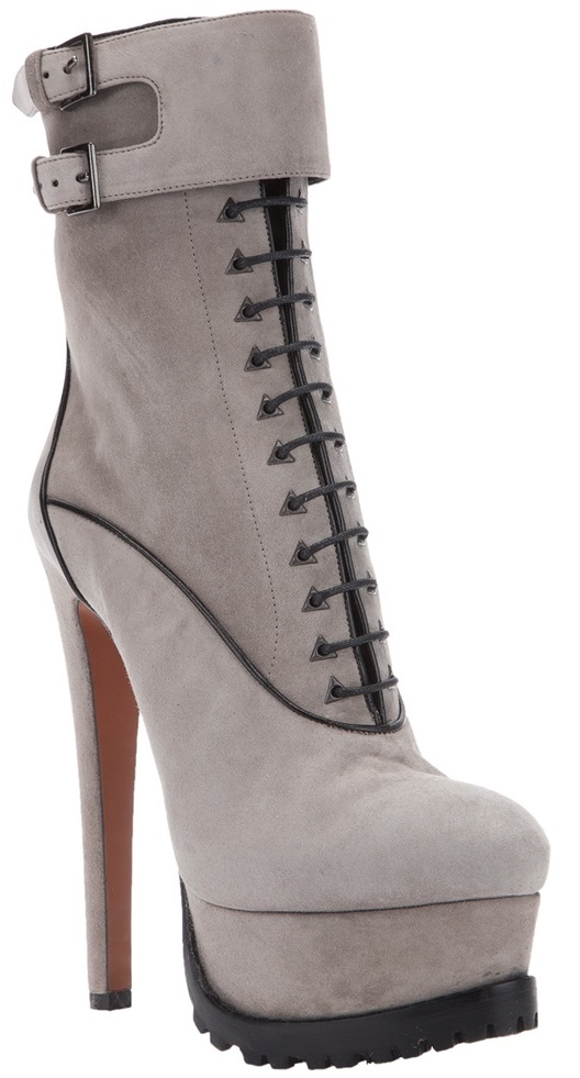 alaia lace up booties