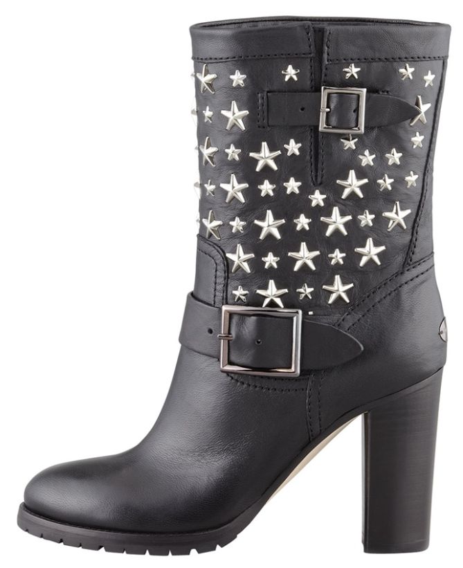 Jimmy Choo Dart Star Studded Boots Biker 2