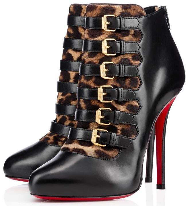 christian louboutin attroupa boots in leopard black pony