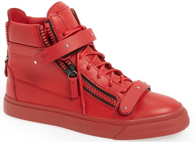 giuseppe zanotti high top sneakers red
