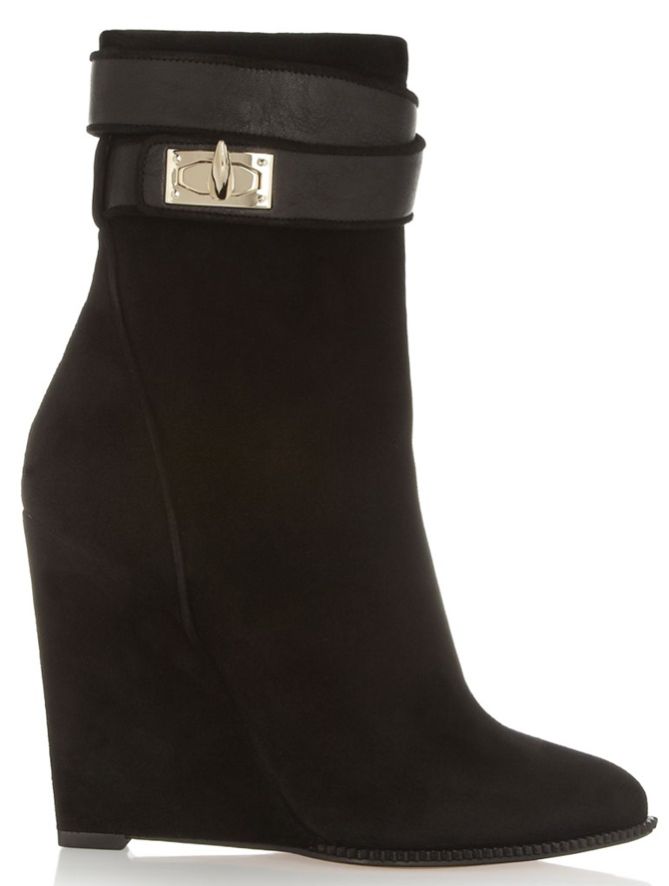 givenchy shark lock wedge boots